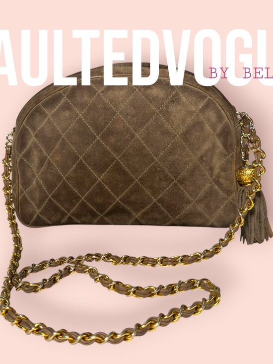 CHANEL Handbags - Vintage Chanel Quilted Suede Tassel Crossbody 🤎 Rare Classic